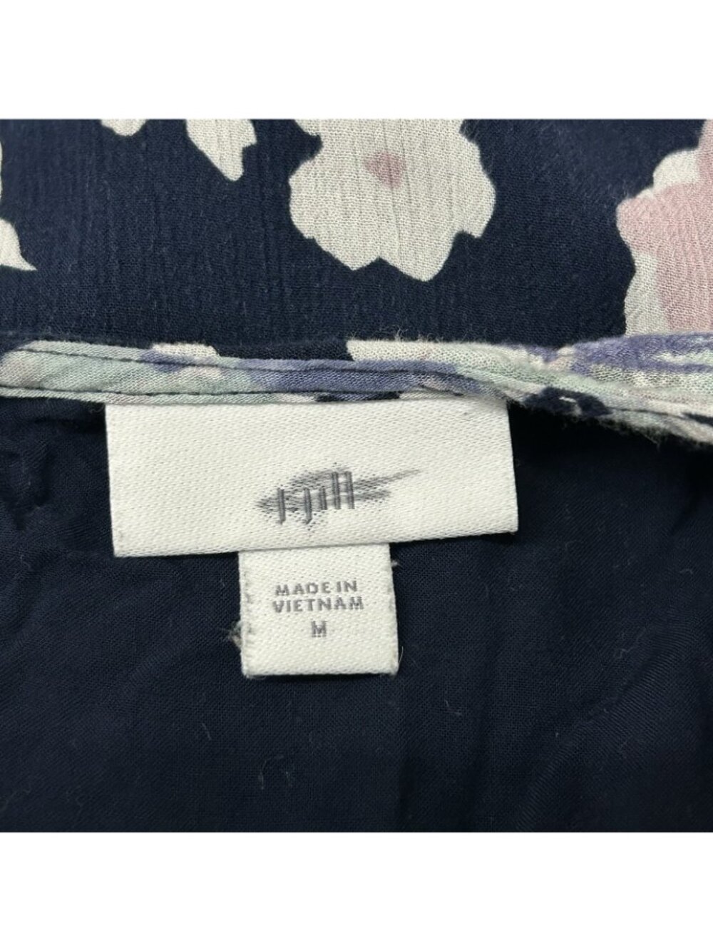 J. Jill Sleeveless Maxi Dress Womens M Navy Blue Floral Crewneck 100% Rayon - Picture 4 of 16